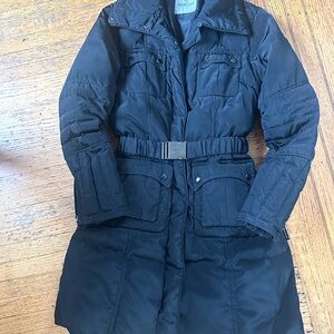 Moncler Women's Black Belted Puffer Coat